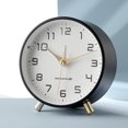 thumbnail image 4 of Simple clock, light luxury alarm clock, silent, frosted metal desk clock for students, 4 of 6