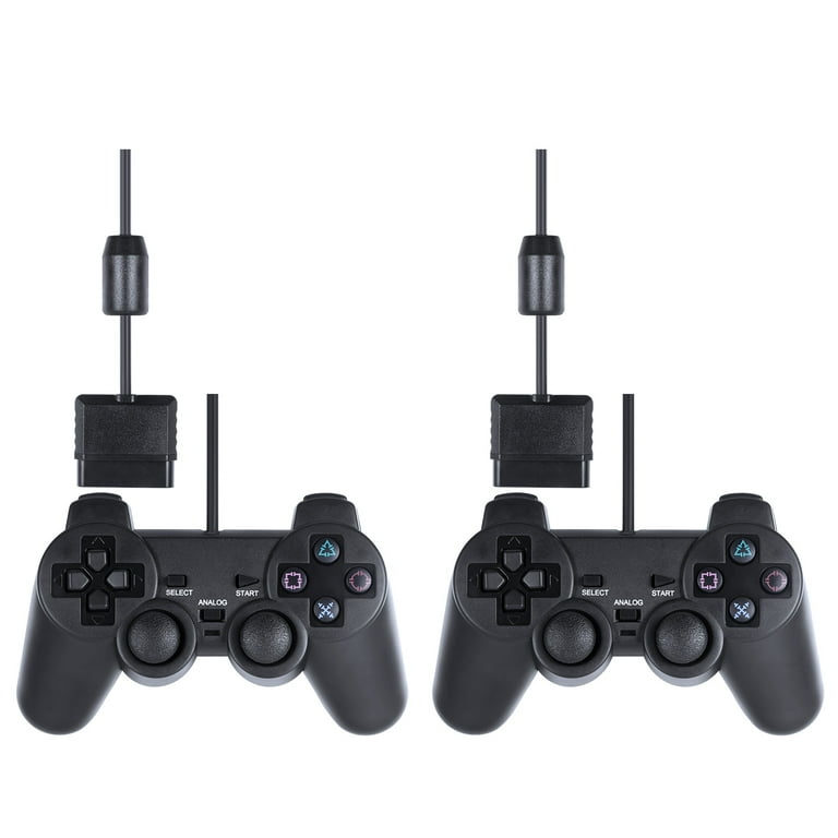 2Pcs Set PS2 controller Dual-Vibration Joystick Gamepad Wired Game Control  For PS2 1 Console Video Game