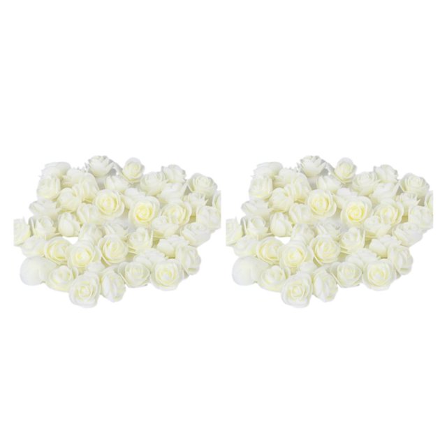 Yuarrent 500 Uds. Accesorio definitivo para todos los proyectos de bricolaje con excelentes materiales y cabeza de rosa DIY de color blanco blanco lechoso 2Conjunto