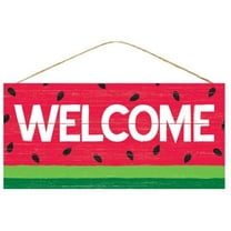 Craig Bachman Welcome Watermelon Themed MDF Sign Wreath Accent Table Decor Wall Hanger Door Hanger AP8370
