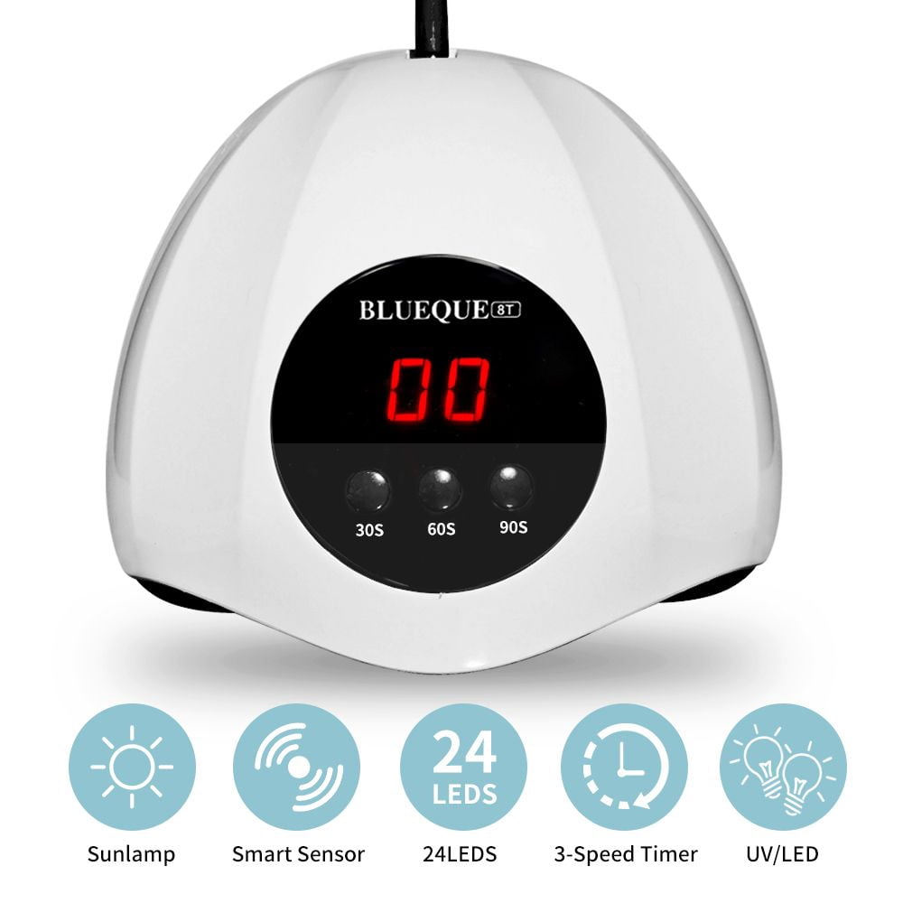 UV Light for Nails, 24LED UV LED Nail Lamp for Gel Polish,Fast Nail Dryer with Automatic Sensor, 3 Timer Setting,Small and Portable, LED Nail Light for Fingernail andToenail gel deunias