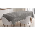 thumbnail image 1 of Geometric Tablecloth, Hand Drawn Pattern with Diagonal Lines and Chevron-like Zigzag Design, Rectangle Satin Table Cover Accent for Dining Room and Kitchen, 52" X 70", Ivory and Black, by Ambesonne, 1 of 2