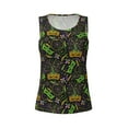 thumbnail image 4 of Xecao Carnival Mardi Gras3 print women's scoop neck, loose-fit workout tank tops for the gym., 4 of 9