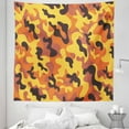 thumbnail image 1 of Retro Tapestry, Lively Colors Retro Style Camouflage Texture Modern Print Illustration, Fabric Wall Hanging Decor for Bedroom Living Room Dorm, 5 Sizes, Yellow Orange Dried Rose, by Ambesonne, 1 of 1