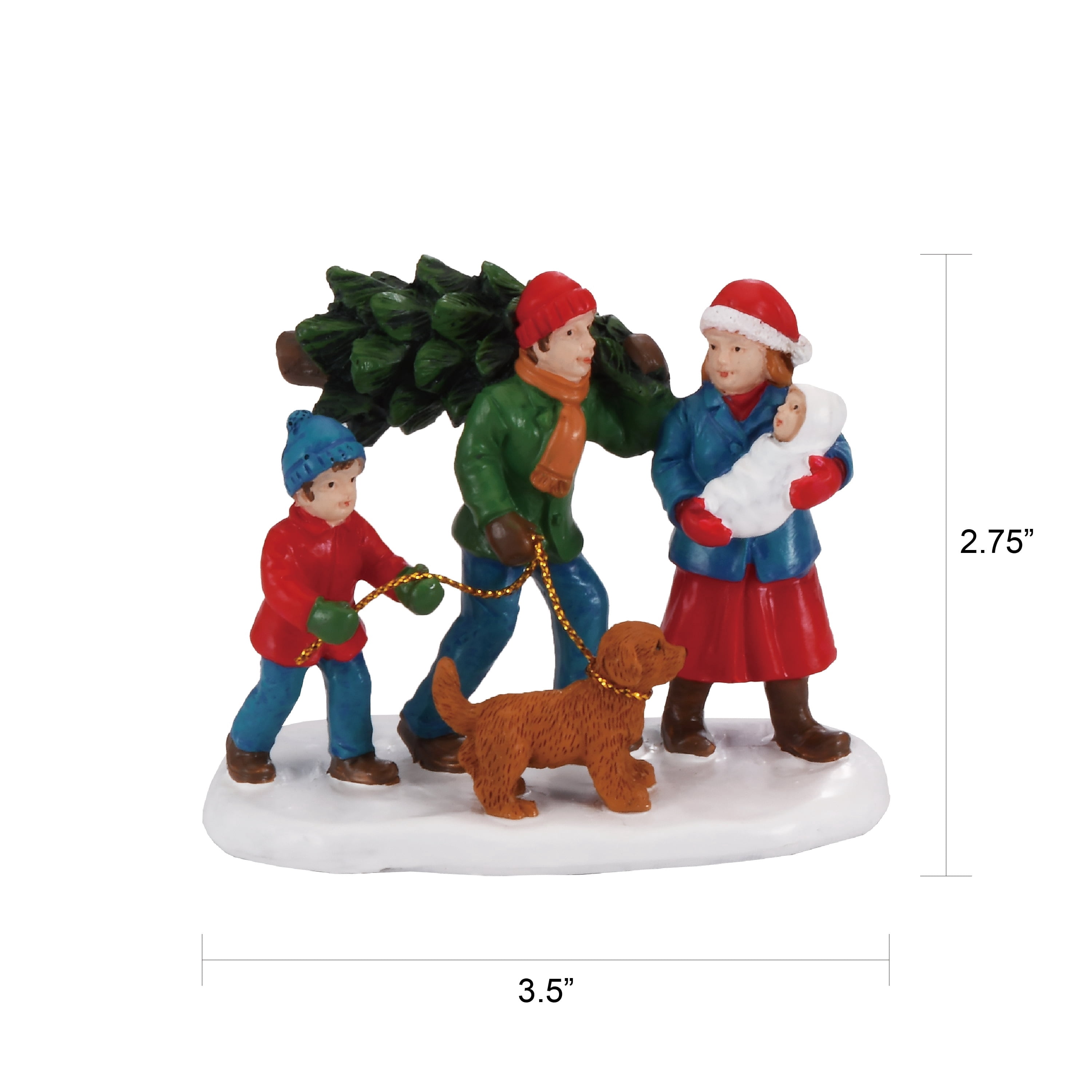 Festive Family Christmas Village Decorative Figurine, Multicolor, 3.5", by Holiday Time