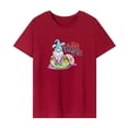 thumbnail image 1 of Camiseta para mujer con cuello redondo y manga corta suave y sencilla para viaje con mochila L, 1 of 7