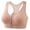Pink, variant on HongQid Sports Bras for Women Zip Front Closure Yoga Bra Seamless Wirefree Padded High Impact Running Gym Workout Bras
