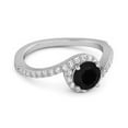 thumbnail image 2 of Genuine 0.25 Ctw Black Spinel 925 Sterling Silver Women Valentines Day Gifts Ring, 2 of 3