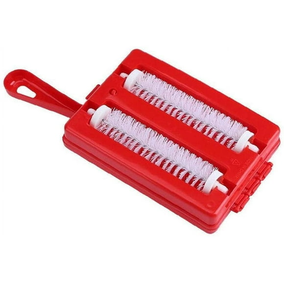 Carpet Debris Brush, Handheld Double Roller Carpet Sweeper Crumb Dirt Brush Cleaner Collector Random Color, One Size