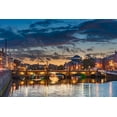 thumbnail image 2 of Haney, Chuck 24x17 White Modern Wood Framed Museum Art Print Titled - The Grattan Bridge over the River Liffey at dusk in downtown Dublin-Ireland, 2 of 4