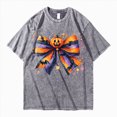 thumbnail image 5 of Towmus Halloween Shirts for Women Pumpkin Face Bow Graphic T Shirt Short Sleeve Funny Top Tees, 5 of 6