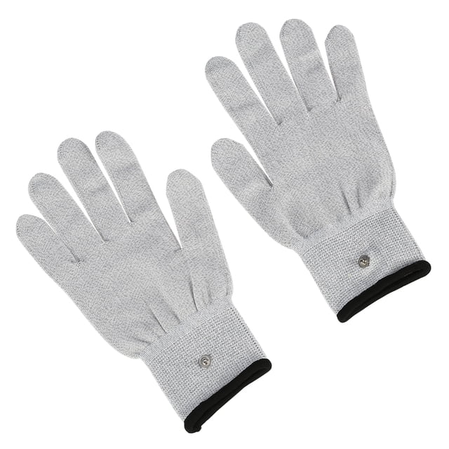 Guantes De Masaje Con Electrodos Conductores Para Máquina Tens, Mejoran La Circulación Para Aliviar El Dolor De Manos, Cuidado De La Belleza, Color Gris, Talla L