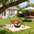 thumbnail image 3 of Comedero de hierro para pájaros con forma de corazón y diseño floral | Comedero colgante para pájaros para jardín | Comedero de metal resistente a la intemperie para atraer gorriones, 3 of 5