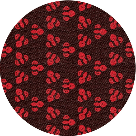 Ahgly Company Indoor Square Patterned Black Bean Brown Area Rugs, 3' Square