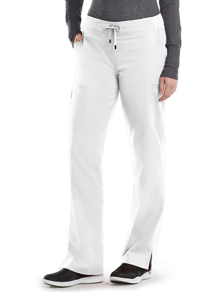 Barco Grey's Anatomy 4277 Women's Straight Leg Scrub Pant White XXS Tall
