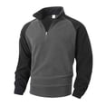 thumbnail image 5 of FRSASU Men's Quarter Zip Color Block Pullover Soft Fleece-Lined Mock Neck thermal Casual Long Sleeve Sweatshirts (S-3XL) Black, 5 of 9