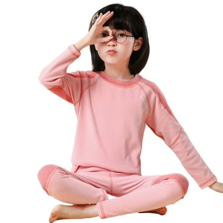 

Esaierr 2-14 Years Boys Girls Thermal Underwear Set for Teen Kids Toddler Fall Winter Soft Cotton Patchwork Warm Long John 2 Piece Outfits