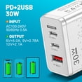 thumbnail image 2 of Adaptador de cargador de 3 puertos Wdftyju de plástico de la UE de EE. UU. para Xiaomi Samsung iPhone 14, 2 of 8