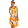 thumbnail image 5 of Sakkas Peacock Feather Caftan Dress / Cover Up - Orange - One Size, 5 of 6