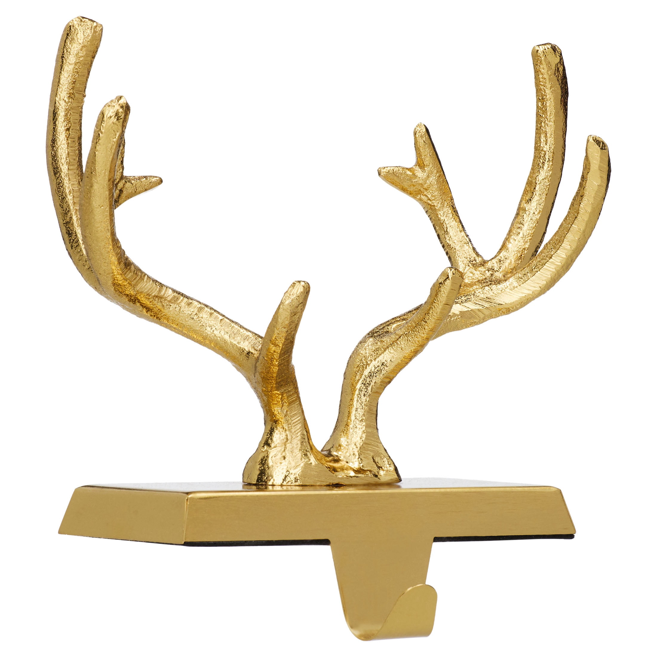 Gold Metal Antlers Christmas Stocking Holder, Gold, by Holiday Time