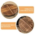 thumbnail image 3 of MUSEYA 1Pcs Light Brown Round Pot Lid Natural Wood Oil Splash Guard for Home Cooking, 3 of 8