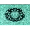 thumbnail image 1 of Ahgly Company Indoor Rectangle Medallion Turquoise Blue Traditional Area Rugs, 7' x 9', 1 of 4