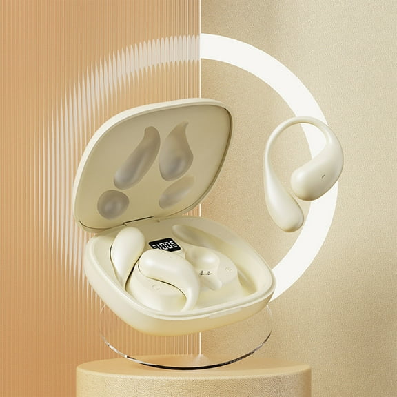 xjwjuw Wireless Earbuds Bluetooth Headphones, 48H Playback Sport Earphones with LED Display, Over-Ear Buds & Earhooks, Built-in Mic for Workout, Fitness, Sports, Secure Fit