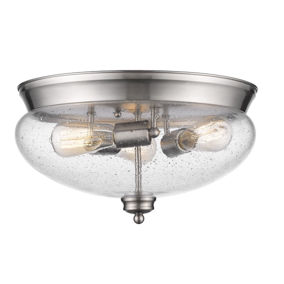 Z-Lite Amon 3 Light Flush Mount in Brushed Nickel