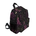 thumbnail image 2 of FORMRS School Backpack with Front Zippered Pocket 12" Elementary Student Travel Daypack, Dark Purple Floral Pattern, 2 of 6
