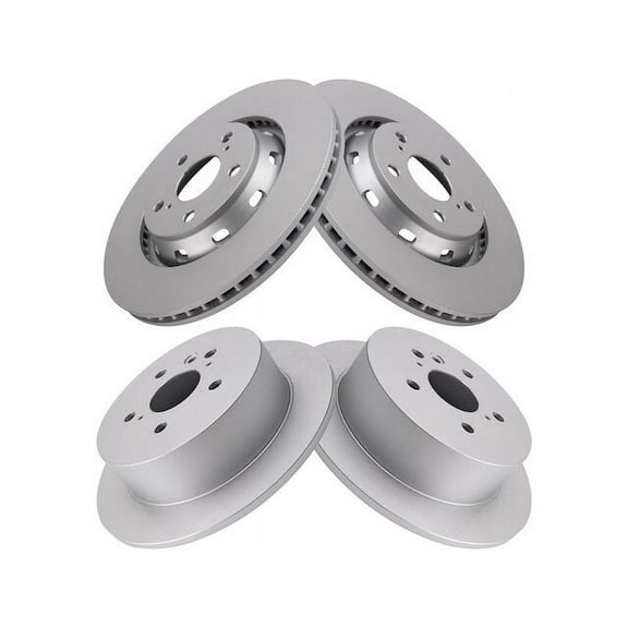 Front and Rear Brake Rotor Set 4 Piece - Compatible with 2009 - 2015 Toyota Venza 2010 2011 2012 2013 2014