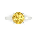 thumbnail image 2 of 3ct round cut yellow Zircon 14k white gold Bridal Wedding Engagement Promise Anniversary Ring for Women size 9.75, 2 of 7