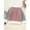 thumbnail image 3 of Infant Baby Knitted Sweater Contrast Color Casual Warm Long Sleeve Button Cardigan Autumn Knitwear, 3 of 3