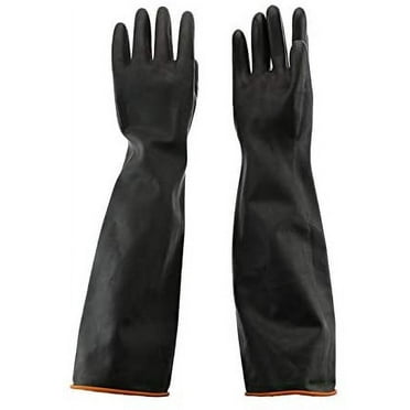 Bekayaa Latex, Chemical Resistant, Reusable, Heavy Duty, Long Rubber Gloves, Dishwashing, Industrial Safety, 1 Pair