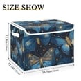 thumbnail image 3 of Foldable Fabric Storage Bin With Handle Collapsible Basket Box Storage With Lid Organizer Butterflies and Moon, 3 of 7