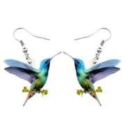 BONSNY Acrylic Drop Dangle Hummingbird Bird Earrings Jewelry For Women Girls Kids Gift Charms