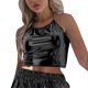 thumbnail image 1 of Gibobby Camiseta sin mangas lacada sexy sin tirantes con cuello sin espalda para mujer(Negro,XG), 1 of 5