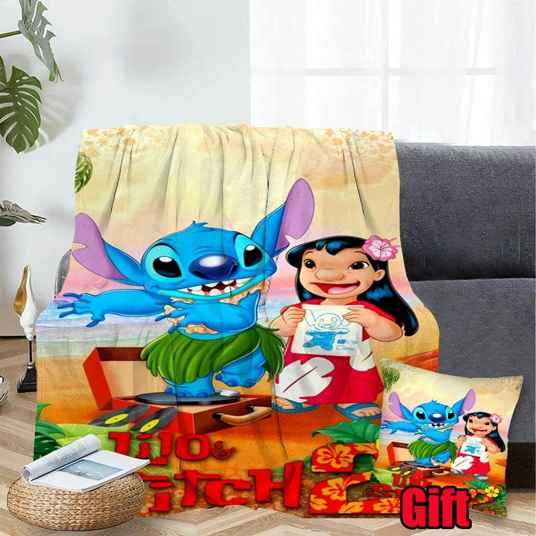 Cute Lilo & Stitch Blanket for Office, Bed, Sofa Durable Bed Blanket Valentines Day Gifts Blanket for Kids Girls Boys/XL-150*200cm, Other