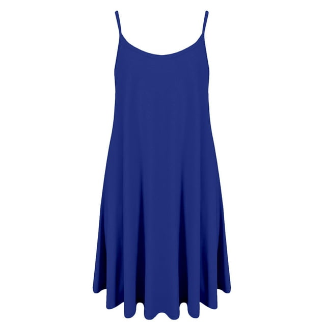DYMADE Robe Débardeur d'Été Sans Manches Décontractée à Bretelles Spaghetti Couleur Unie pour Femmes