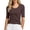 R321-Coffee, variant on RMGVDSD Women's T Shirts 3/4 Length Sleeve Tops For Women Summer Slim Fit Basic Tees Crew Neck Casual Layering Shirt Soft Stretchy T-Shirts Stylish Tee Shirts