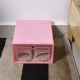 thumbnail image 3 of ZOUSSIQI 2 Pcs Clear Plastic Shoe Storage Tidy Organizer Box (Pink) JU316-103092, 3 of 13