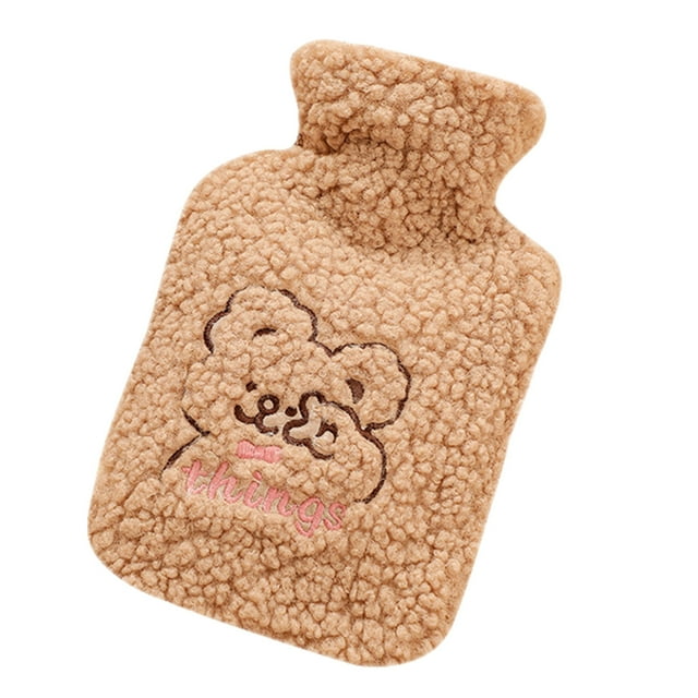 Uuowzo Flushing Hot Water Bag and Winter Warm Filling Water Filling Warm Water Bag Cloth Cover Warm Hand Treasure Household Goods Used in Winter, A