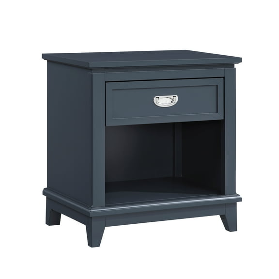 Navy Blue Finish 1pc Nightstand with Storage Drawer Bottom Shelf Classic Style Bedroom Furniture