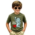 thumbnail image 5 of YUEHUA Kids' Cute Statue New York Graphic T-Shirt, Boys' Short Sleeve Tee, Cartoon NYC Icon Print Casual Top for Travel & Everyday Wear, 5 of 5