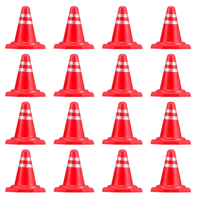 SHISUYAN Miniatures Cônes de Circulation en Plastique 30 Pcs Mini Panneaux de Signalisation pour Enfants