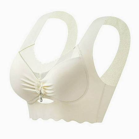 Clearance!HomeGardon Sports Bras for Women Minimizer Bras for Women Full Coverage Women s French Lace Seamless Backless Camisole Strapless Bra with Gathered Fixed Cup Bra L-XXXXL