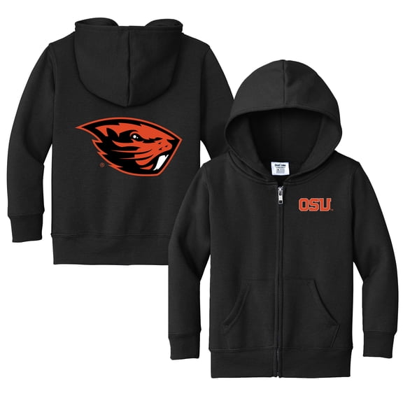 Toddler Chad & Jake Black Oregon State Beavers Primary Logo Full-Zip Hoodie