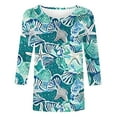 thumbnail image 5 of BangWanChi Womens Blouses for Work Professional 3/4 Sleeve Women's Casual 3/4 Sleeved Round Neck Print Top Long Sleeved Round Neck Top/shirt, 5 of 5