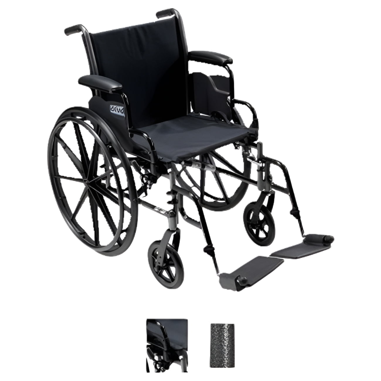 Drive Medical Cruiser III Light Weight Wheelchair with Flip Back Removable Arms, Desk Arms, Elevating Leg Rests, 18" Seat