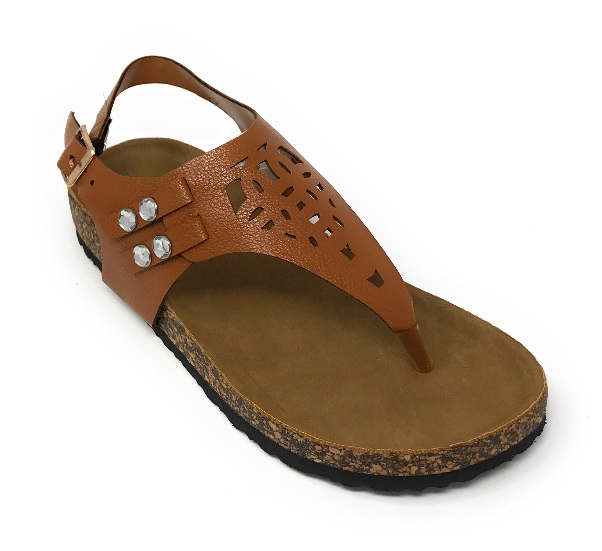 Victoria K Women's Laser Cut Out Cork Sandals