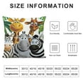 thumbnail image 5 of Animal Pillow Sham, Animals in Jungle Elephant Giraffe Panda Bear Pig Lion Hippo Rhino Cartoon Art, Decorative Standard Queen Size Printed Pillowcase, , Pastel Yellow, 5 of 5